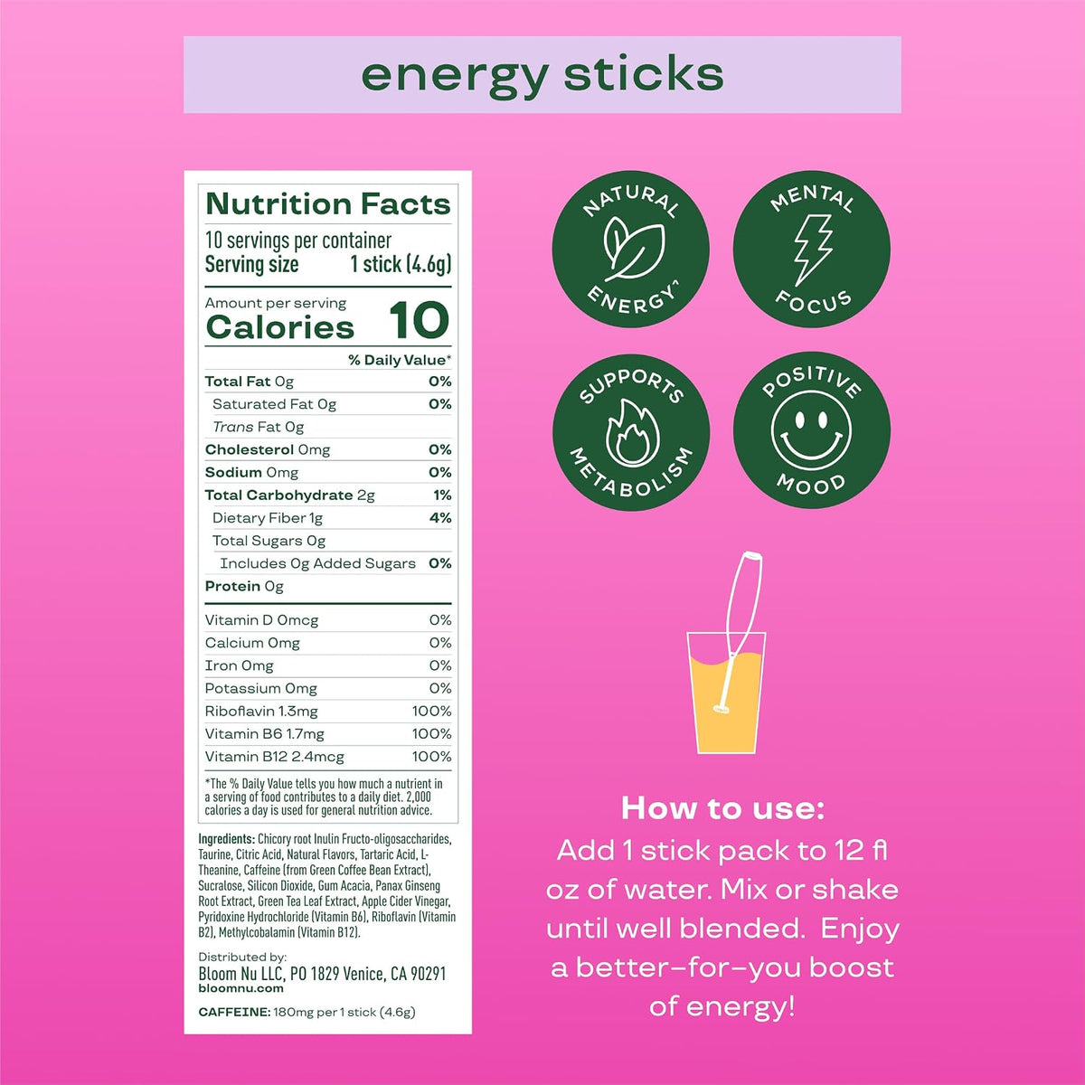 Bloom Raspberry Lemonade Clear Protein and Energy Stick Packs Bundle