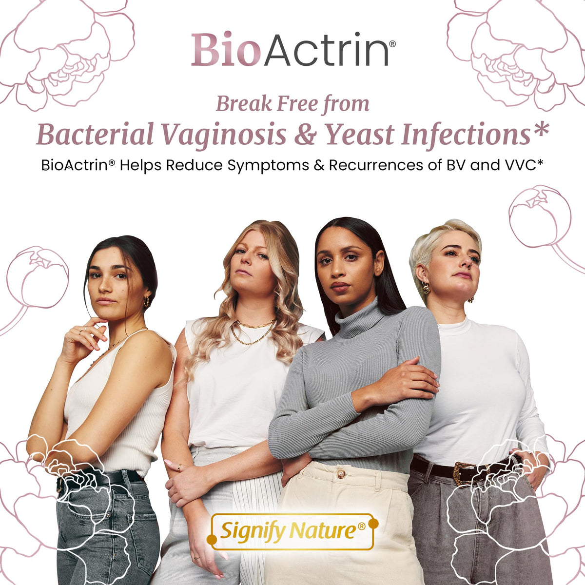 SIGNIFY NATURE Bioactrin Vaginal Probiotics for Women - Bacterial Vaginosis & Yeast Infection Treatment - BV Probiotic - pH Vaginitis Support-28 Pills SIGNIFY NATUREBuy Supplements Australia