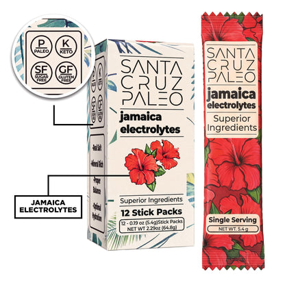 Santa Cruz Paleo Electrolyte Powder Sticks, Acai, Magnesium, Potassium, 12 Servings