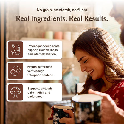 Real Mushrooms Reishi Mushroom Capsules - Handpicked Organic Mushroom Extracts - Red Reishi for Tranquil Daily Wellness with Verified Beta Glucans Vegan, Non-GMO, No Grain Fillers, 200 ct