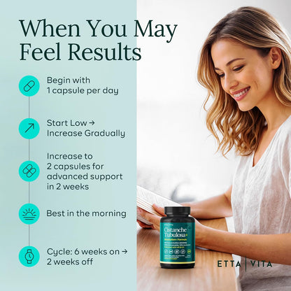 Cistanche Tubulosa Capsules 500 mg 2x Potent 50% Echinacoside/10% Acetoside | Cistanche supplement enhanced absorption with HBC for stress, mood, cortisol support & hormonal balance, vegan, non-GMO, USA