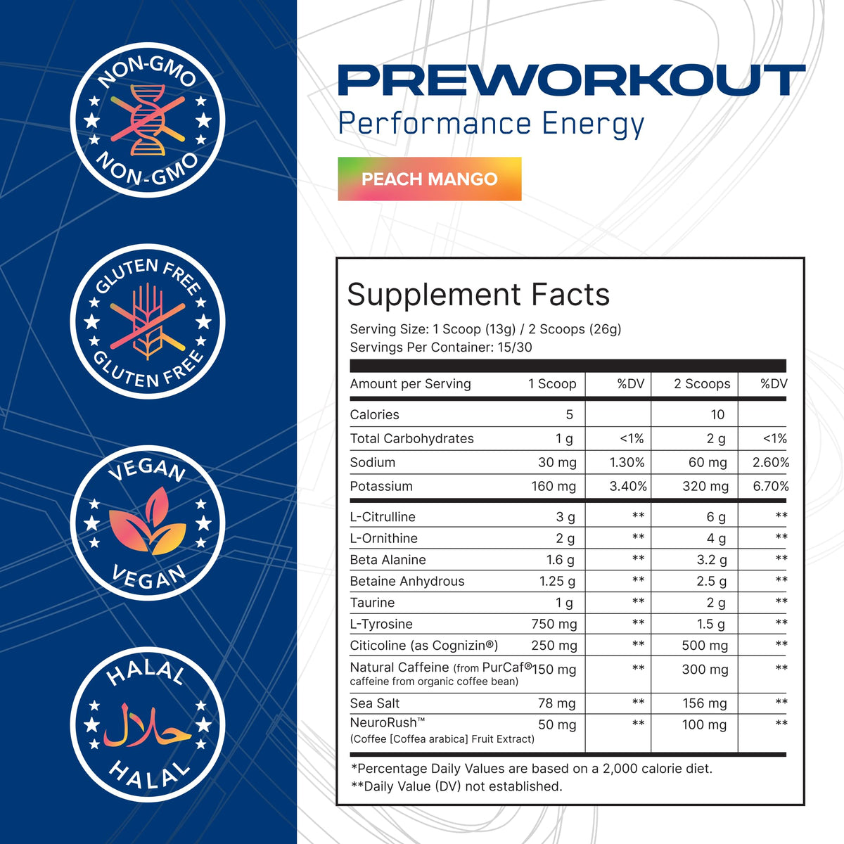 AN Performance Pre-Workout Powder Supplement for Men & Women | Energy Drink Mix with 300mg Caffeine + Beta Alanine + Citrulline | Third-Party Tested | Fruit Punch | 30 Servings