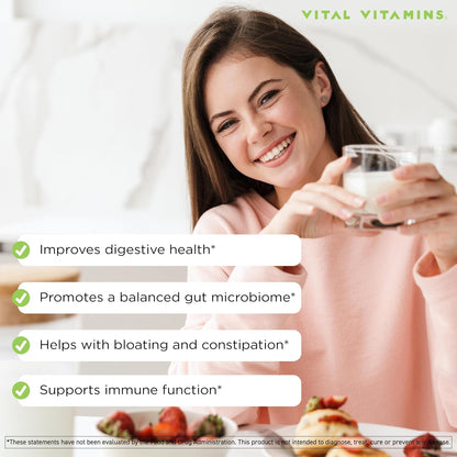 Vital Vitamins Probiotic Complex, 70 Billion CFU for Men & Women | 10-Probiotic Strain Blend with Prebiotic FOS, Supports Digestion & Immunity, Shelf-Stable, 30 Capsules