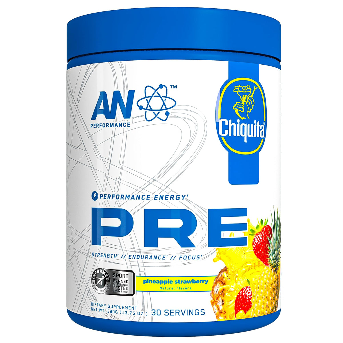 AN Performance Pre-Workout Powder Supplement for Men & Women | Energy Drink Mix with 300mg Caffeine + Beta Alanine + Citrulline | Third-Party Tested | Fruit Punch | 30 Servings