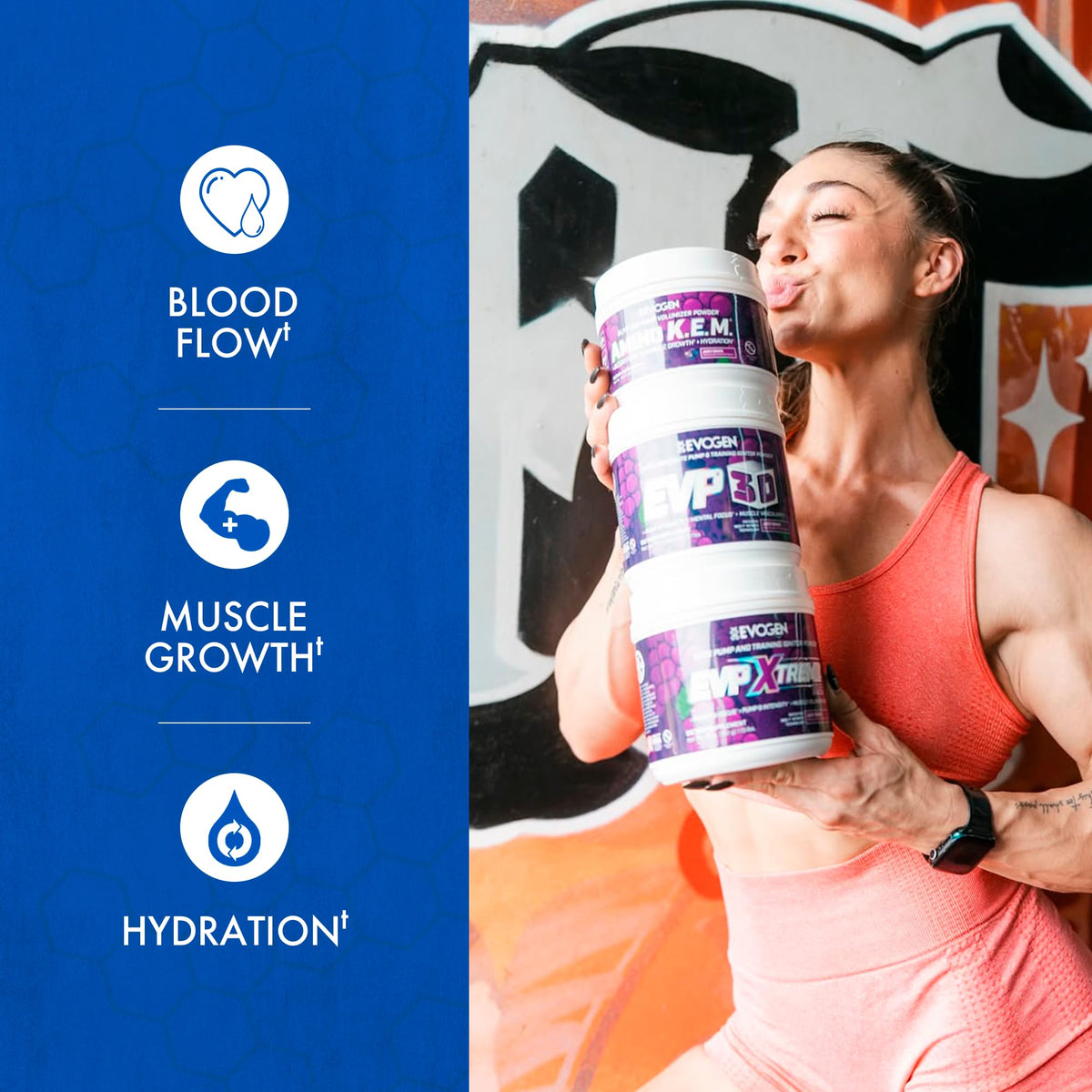 Evogen Amino K.E.M. EAA & BCAA | Tropic Thunder | 30 Servings | S7 nitric oxide blend with betaine anhydrous, coconut water and leucine for blood flow, muscle growth, hydration and recovery