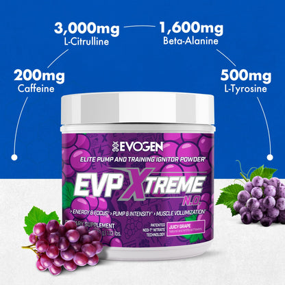 Evogen EVP Xtreme NO Pre-Workout for Men & Women | Sour Candy | 40 Servings | Arginine nitrate, L-citrulline, beta-alanine, creatine and coconut water; caffeine and yohimbe for energy and pumps