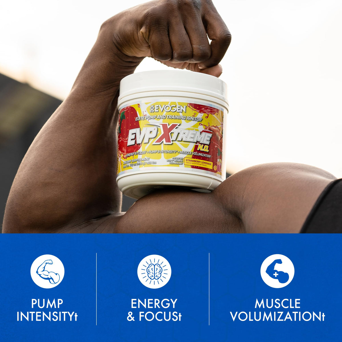 Evogen EVP Xtreme NO Pre-Workout for Men & Women | Sour Candy | 40 Servings | Arginine nitrate, L-citrulline, beta-alanine, creatine and coconut water; caffeine and yohimbe for energy and pumps