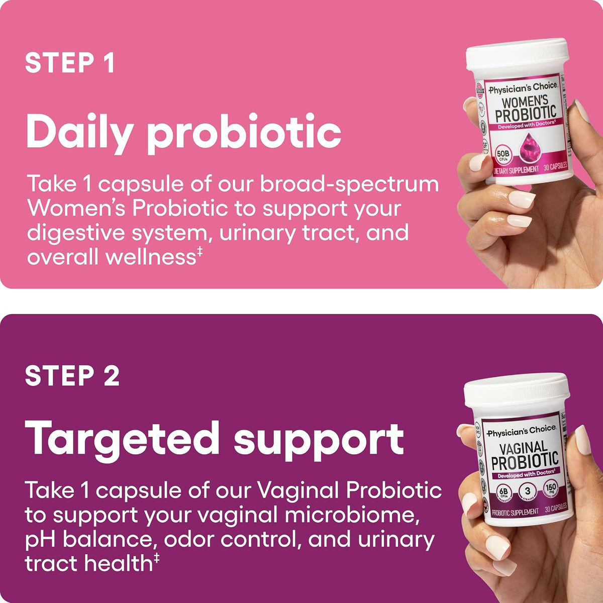 Physician's CHOICE Feminine Power Duo Bundle - Vaginal Probiotic + Womens Probiotic Bundle
