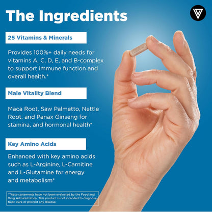 Vital Vitamins Men's Multivitamin Complex + NAD+ Supplement