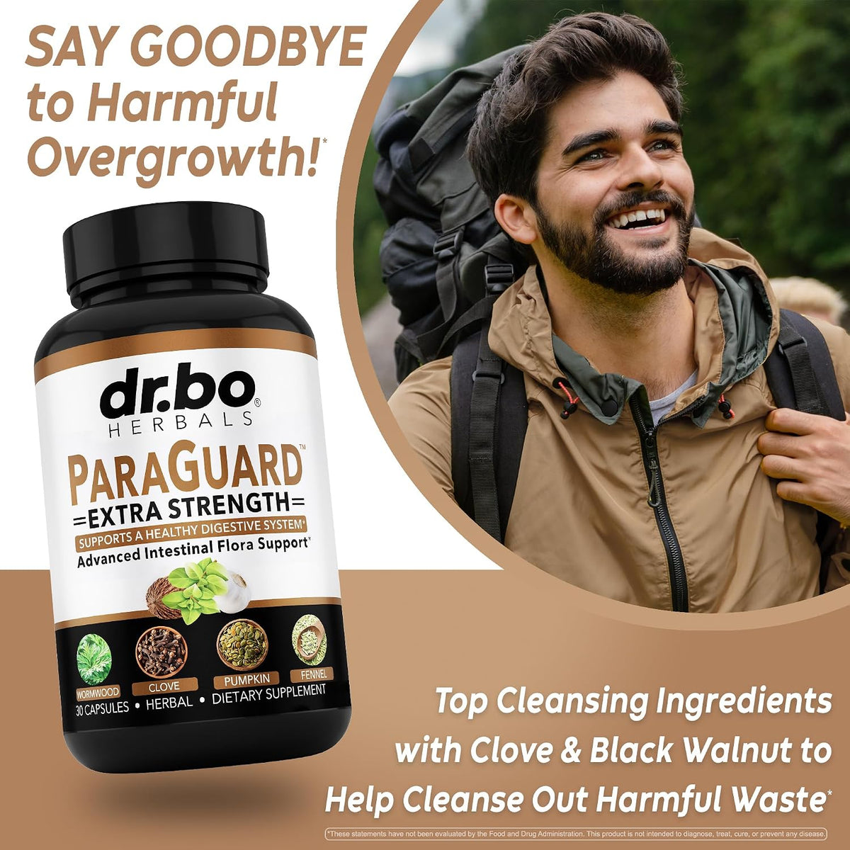 ParaGuard Cleanse Detox Pills - Extra Strength Intestinal Guard Formula Supplement, Black Walnut Wormwood Clove & Oregano - Adults Natural Herbal Intestine Body Gut Cleanser Complete Kit 30 Capsules