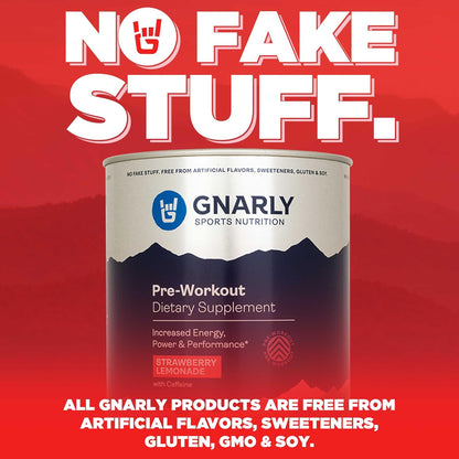 Gnarly Whey Grass-Fed Protein Supplement, Chocolate (32.0oz) and Gnarly Preworkout Strawberry Lemonade (14.82oz)