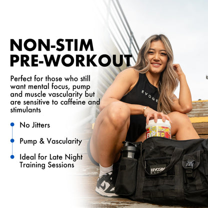 Evogen EVP 3D Stim Free Pre-Workout | Citrus Candy | 40 Servings | Arginine nitrate, L-citrulline, beta-alanine and creatine with lion's mane, L-tyrosine and DMAE for pumps and focus