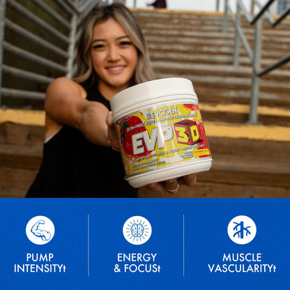 Evogen EVP 3D Stim Free Pre-Workout | Citrus Candy | 40 Servings | Arginine nitrate, L-citrulline, beta-alanine and creatine with lion's mane, L-tyrosine and DMAE for pumps and focus