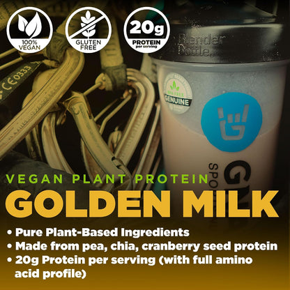 Gnarly Nutrition Golden Milk Vegan Protein Powder Creatine Powder, Unflavored (16.05oz)