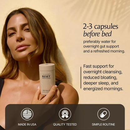 Paulina FITNESS Reset PM Gut Cleanse for Women Overnight 8-Hr Digestive Aid | Bloating Relief & Gut Health Supplement, Natural Detox & Cleanse, Supports Weight Management, Relieves Constipation