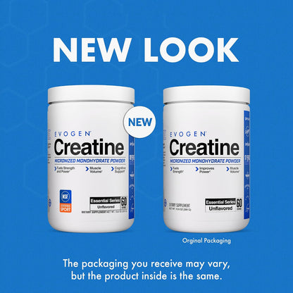 Evogen Creatine Monohydrate | Micronized | Unflavored | 60 Servings | Pure powder for strength, power and recovery; mixes easily, for men and women