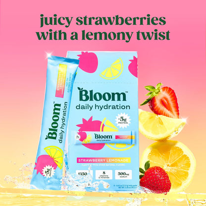 Bloom Energy Sticks Shirley Temple and Hydration Sticks Strawberry Lemonade Bundle