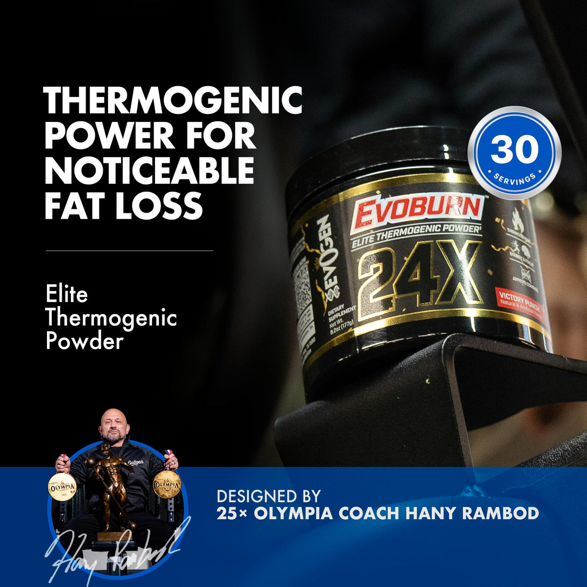Evogen Evoburn Thermogenic | Mango | 30 Servings | MitoBurn, InnoSlim and ProGBB with caffeine, L-tyrosine, cocoa extract, DMAE and AdvantraZ for energy, focus and metabolism