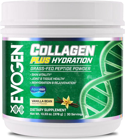 Evogen Collagen Plus Hydration Peptide Powder Plus Hydration | Vanilla Bean | 30 Servings