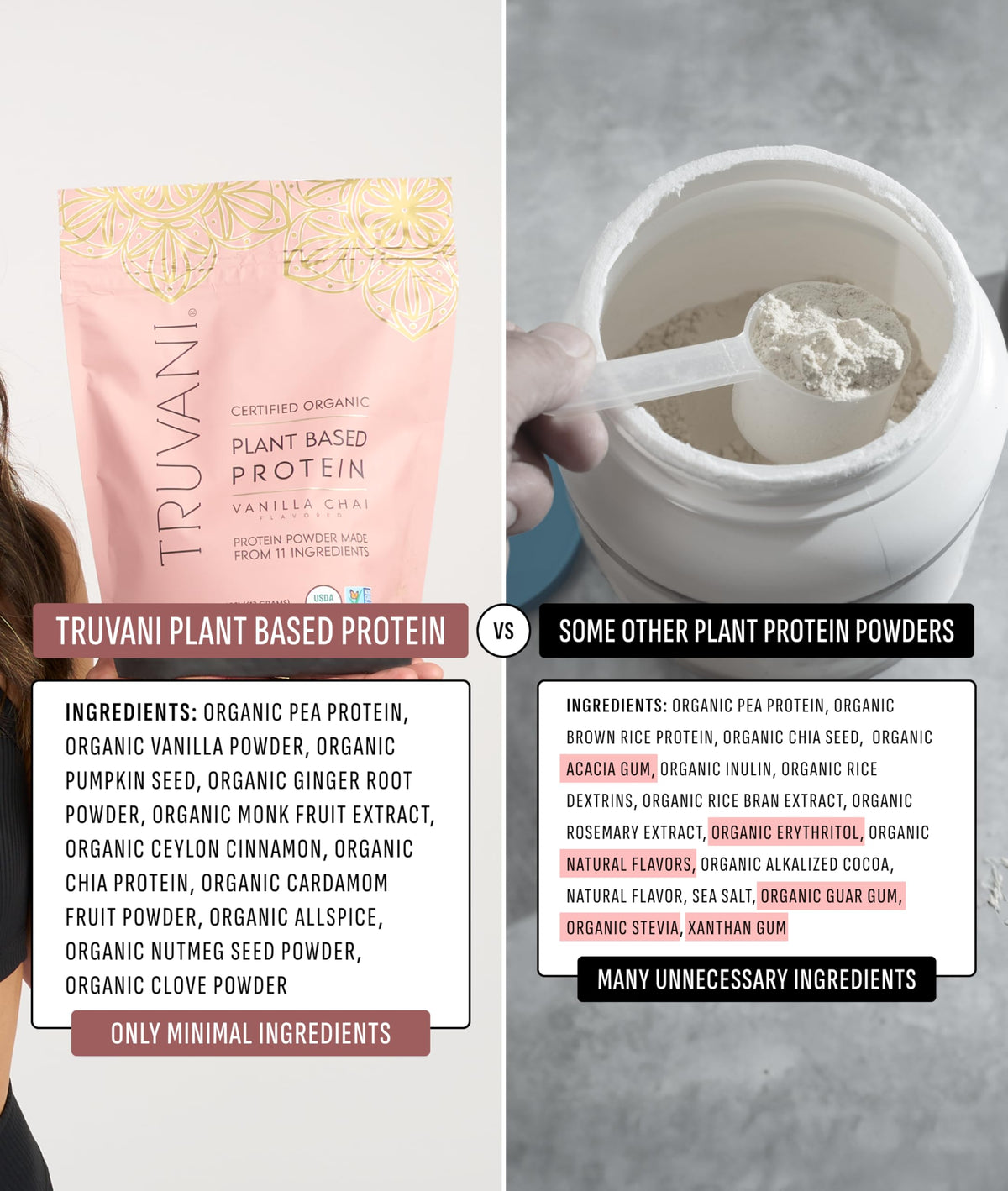 Truvani Organic Plant Based Protein Powder | Vanilla | 1 Serving | Vegan | 20g Pea Protein | Keto | Gluten & Dairy Free | Low Carb | No Added Sugar