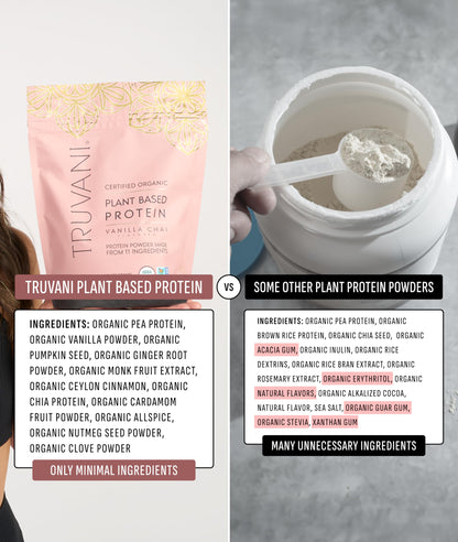 Truvani Organic Plant Based Protein Powder | Vanilla | 1 Serving | Vegan | 20g Pea Protein | Keto | Gluten & Dairy Free | Low Carb | No Added Sugar