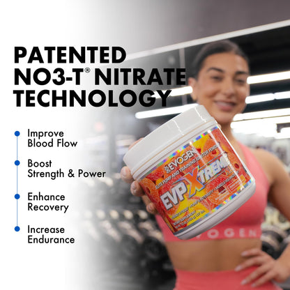 Evogen EVP Xtreme NO Pre-Workout for Men & Women | Sour Candy | 40 Servings | Arginine nitrate, L-citrulline, beta-alanine, creatine and coconut water; caffeine and yohimbe for energy and pumps