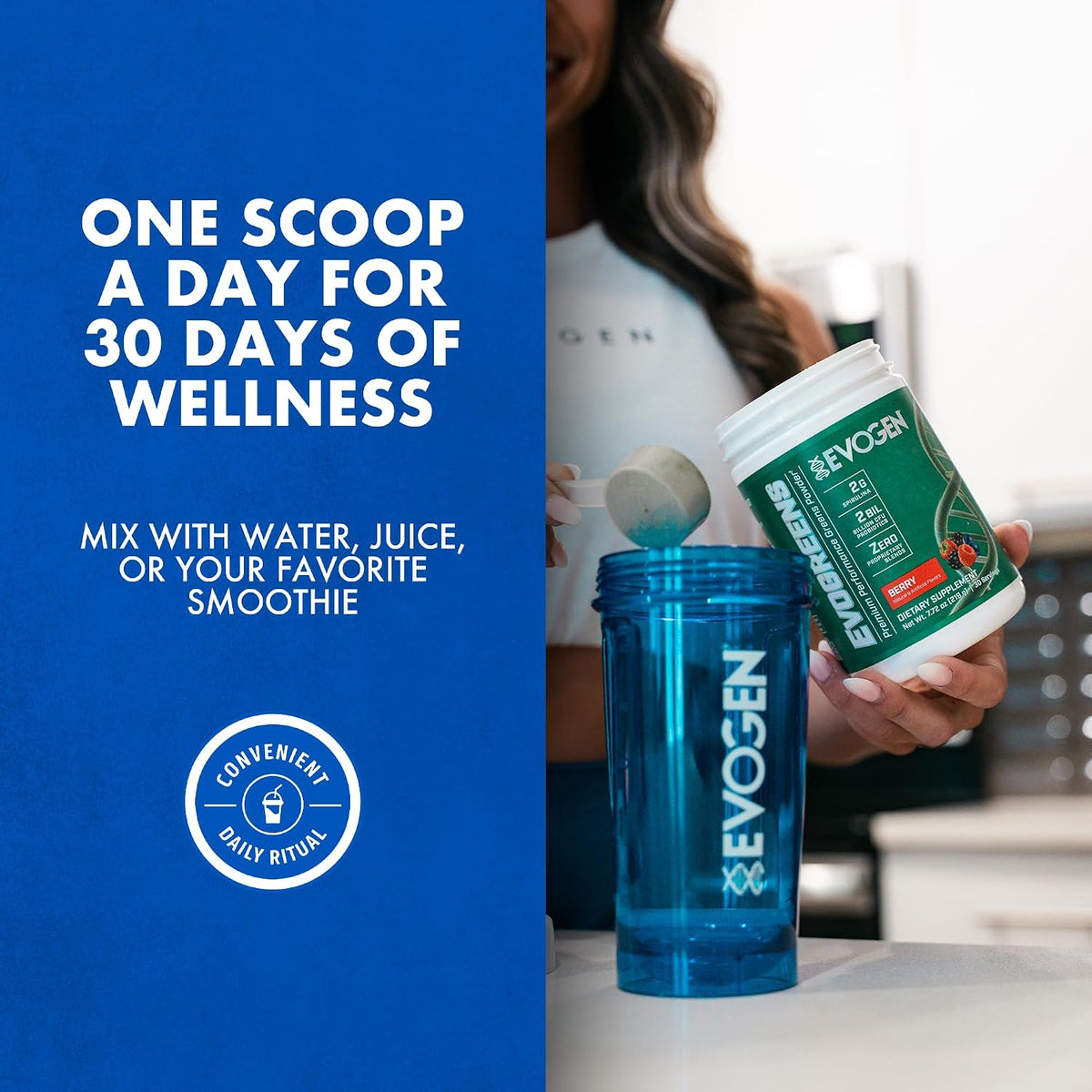 Evogen Evogreens Super Greens | Wellness | Berry | 30 Servings | Spirulina, Vitagranate pomegranate extract and Bacillus probiotics; properly dosed for recovery, detox and immune health