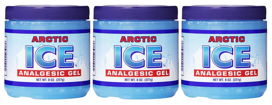 ARCTIC ICE Set of 3 Pain Relief Analgesic Gels! 8oz Each! Temporarily Relieves Muscle Aches, Backaches, Strains, Sprains, Arthritis, Bruises, Sports Injuries! Made in USA! (3) ARCTIC ICEBuy Supplements Australia