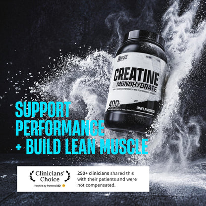 Nutrex Research Micronized Creatine Monohydrate Powder - 200 Servings (1KG) Pure, Unflavored Creatine Monohydrate Supplement for Muscle Gain, Strength and Performance, 5G Per Serv (2.2lbs)