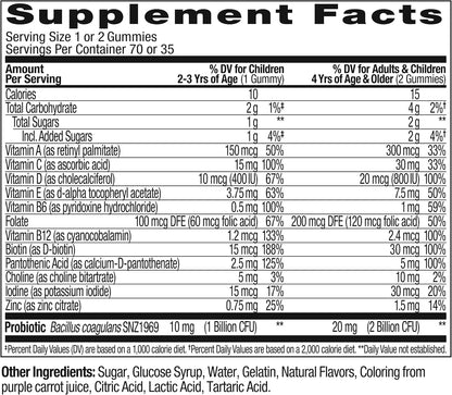 OLLY Kids Multivitamin & Probiotic Gummy, Digestive Support - 70 Count