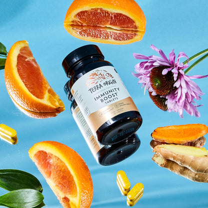 TERRA ORIGIN Immunity Support Supplement | Vitamin C, D3, Zinc, Selenium, Turmeric, Echinacea, Ginger & Andrographis with BioPerine | Daily Immune Booster & Antioxidant Blend | 30 Tablets