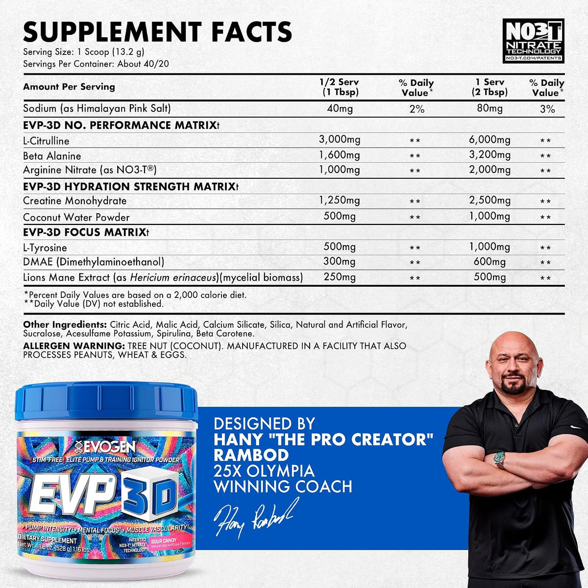 Evogen EVP 3D + EVP AQ Bundle | Stim Free Pre Workout Powder & Liquid Glycerol Volumizer for Men & Women | Beta Alanine, Creatine, Nitric Oxide & Hydration Formula | Sour Candy + Unflavored
