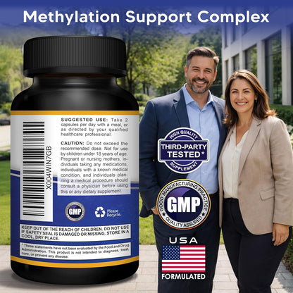 aSquared Nutrition L Methylfolate Plus Methyl B12 - Methylated Folate Supplement for Women & Men - 5-MTHF (Active Vitamin B9) 1000 mcg & B-12 1mg - B Complex - 60 Capsules