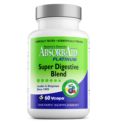 AbsorbAid Platinum Digestive Enzyme Support 60 vCaps, 12 Digestive Enzymes Plus 2 Probiotics for Maximum Relief - PrimeBioHealth - canada supplements