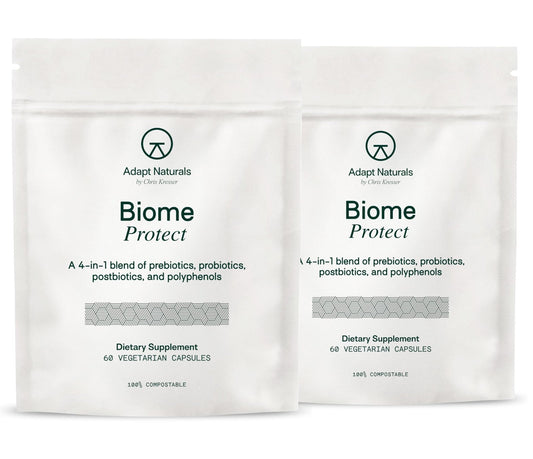 Adapt Naturals 4-in-1 Biome Protect Prebiotics, Probiotics Supplement Postbiotics & Polyphenols for Microbiome, Gut Health & Defense - PrimeBioHealth - canada supplements