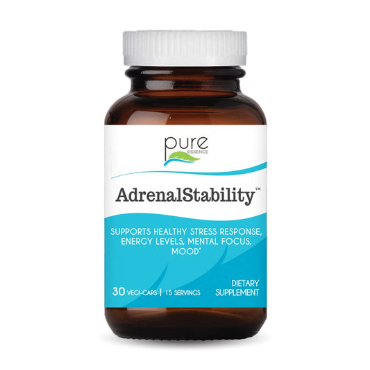 Adrenal Stability by Pure Essence - Adrenal Fatigue Supplement with Ashwagandha, Holy Basil, Supports Healthy Stress Response, Energy, Sleep (30 Caps) - PrimeBioHealth - canada supplements