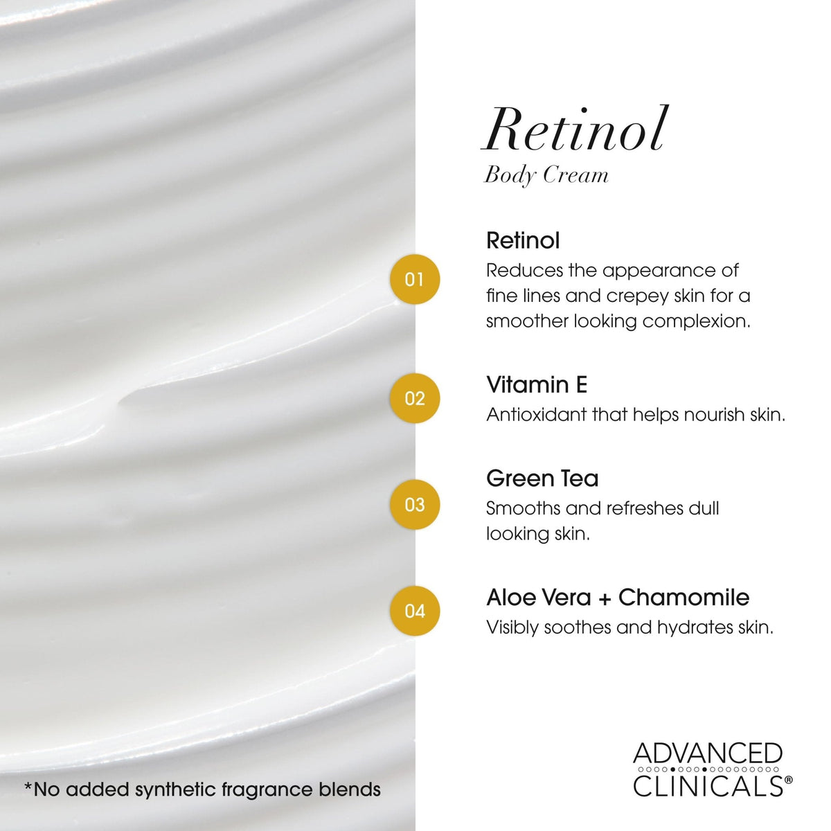 Advanced Clinicals Retinol Body Lotion & Face Moisturizer | Visible Anti Aging Skin Care Retinol Body Cream For Women & Men Targets Look Of Fine Lines - PrimeBioHealth - canada supplements