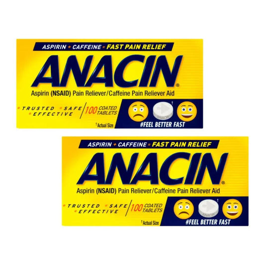 Anacin Fast Pain Relief Pain Reducer Aspirin Tablets, 200 Tabs (Value Pack of 2) - PrimeBioHealth - canada supplements
