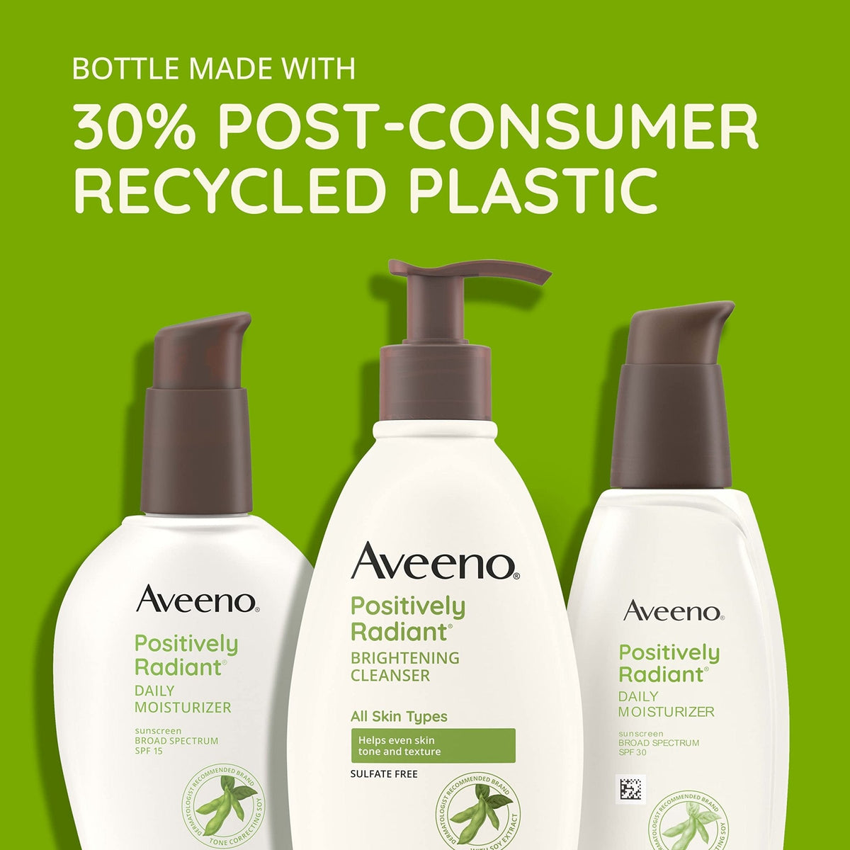 Aveeno Positively Radiant Daily Face Moisturizer with SPF 15 Sunscreen, Hydrating Facial Moisturizer with Soy Extract to Improve Skin - PrimeBioHealth - canada supplements