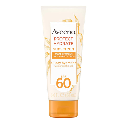 Aveeno Protect + Hydrate Moisturizing Body Sunscreen Lotion with Broad Spectrum SPF 60 & Prebiotic Oat, Weightless & Refreshing Feel - PrimeBioHealth - canada supplements