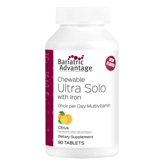 Bariatric Advantage Chewable Ultra Solo with Iron - Once-Per-Day Daily Multivitamin - for Bariatric Surgery Patients - Thiamin, Vitamin A & More - PrimeBioHealth - canada supplements