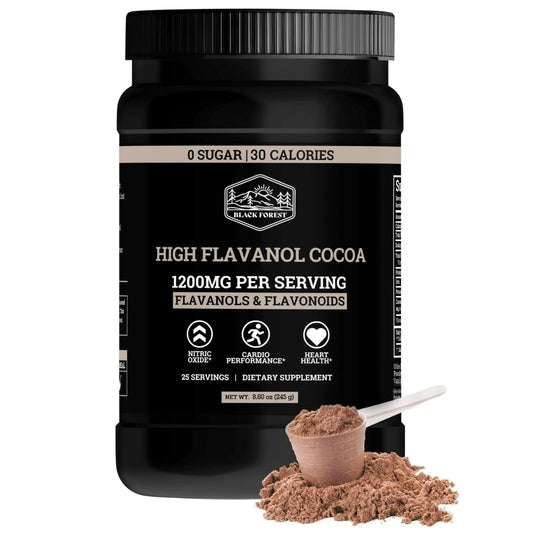 Black Forest High Flavanol Cocoa Powder (1200mg Flavanols & Flavonoids Supplements)10X More Flavanols (Epicatechin) Than Cocoa & 600mg of Epicatechin Supplement - PrimeBioHealth - canada supplements