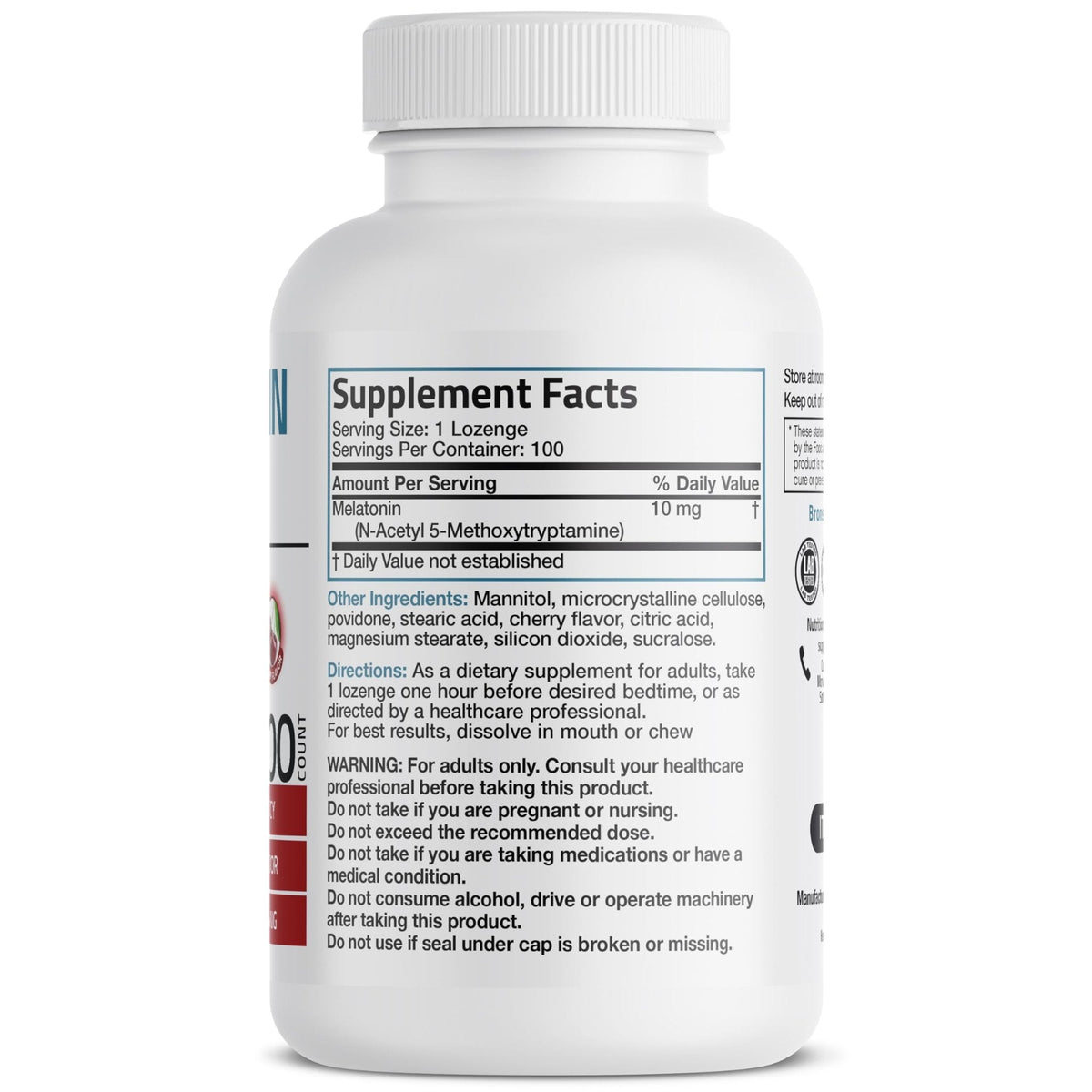 Bronson Melatonin 10mg Fast Dissolve Cherry Flavored Tablets Vegetarian Chewable Lozenges, 360 Count - PrimeBioHealth - canada supplements
