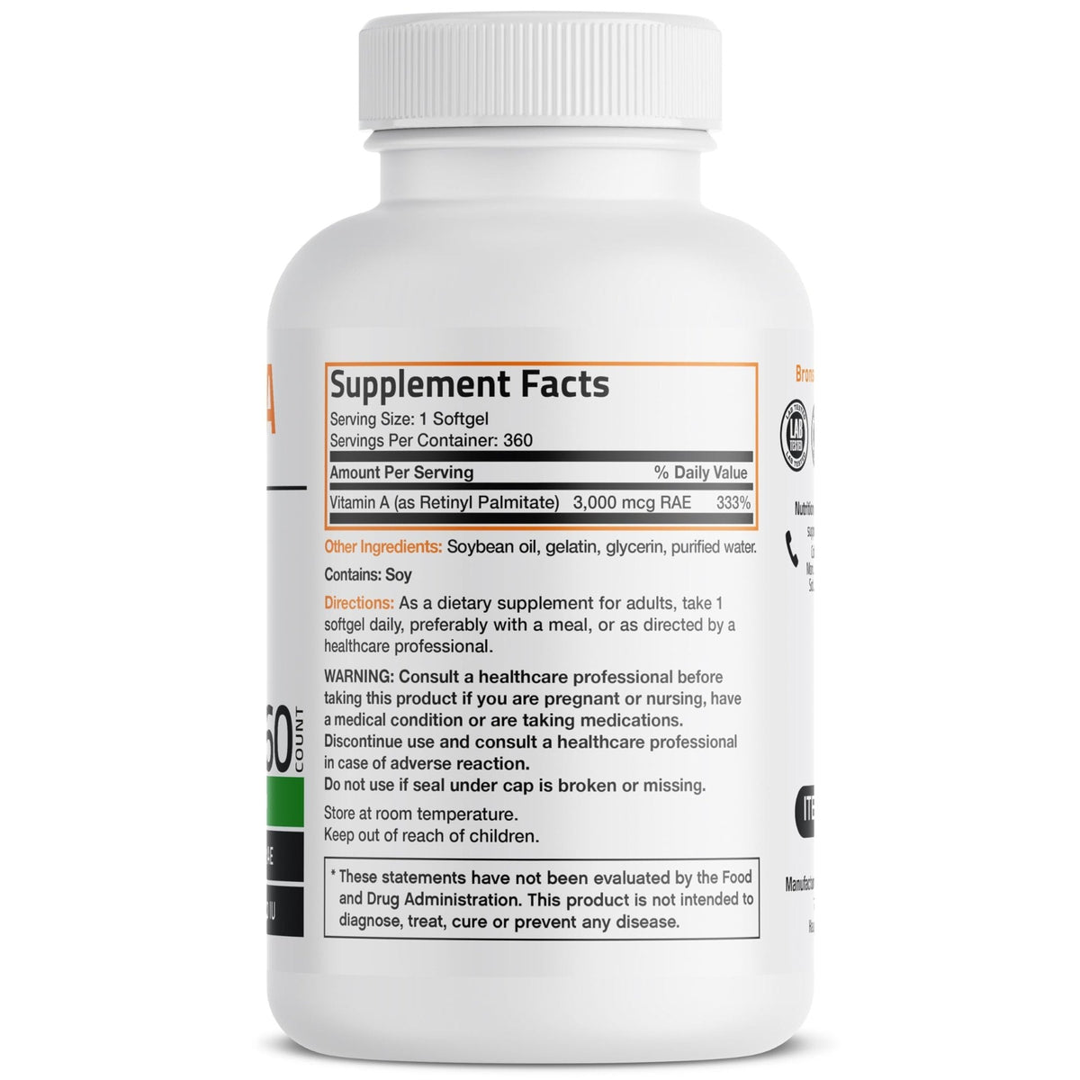 Bronson Vitamin A 10,000 IU Premium Non-GMO Formula Supports Healthy Vision & Immune System and Healthy Growth & Reproduction, 360 Softgels - PrimeBioHealth - canada supplements