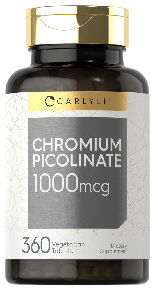 Carlyle Ultra Chromium Picolinate 1000mcg | 360 Tablets | Vegetarian, Non-GMO, Gluten Free - PrimeBioHealth - canada supplements