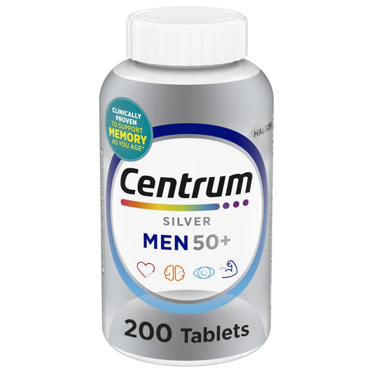 Centrum Silver Men's 50+ Multivitamin with Vitamin D3, B-Vitamins, Zinc for Memory and Cognition - 200 Tablets - PrimeBioHealth - canada supplements