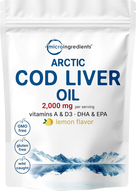 Cod Liver Oil 2,000mg Per Serving, 360 Softgels | Burpless Lemon Flavored – Rich in Omega 3, Vitamins A & D3, EPA, DHA | Wild Caught Arctic Deep Sea Fish | Heart, Brain, & Immune Supplement - PrimeBioHealth - canada supplements