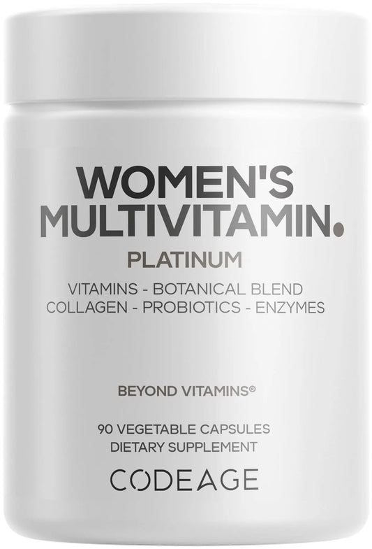 Codeage Women’s Multivitamin Platinum - Vitamins A D3 K1 K2 B12 & Minerals, CoQ10, Skin, Hair & Nails Complex, Collagen, Botanicals, Probiotics - PrimeBioHealth - canada supplements