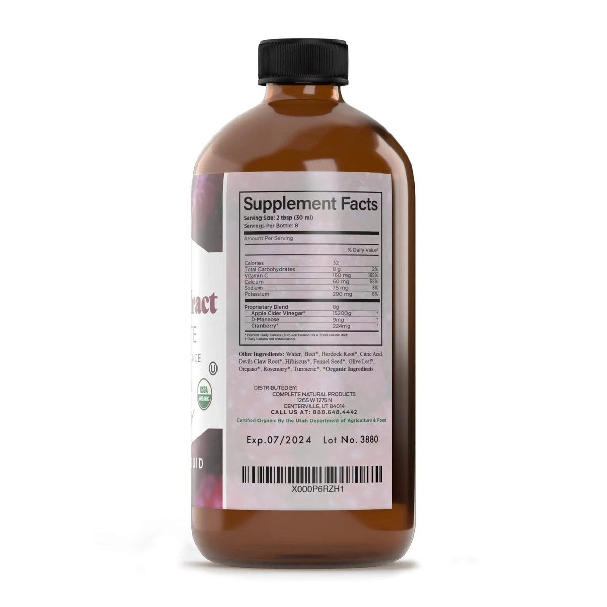 Complete Natural Products Urinary Tract Complete 8oz - Liquid Supplement for a Urinary Tract Cleanse, Defense, Health, and Treatment with Organic Cranberry & Organic D-Mannose - PrimeBioHealth - canada supplements