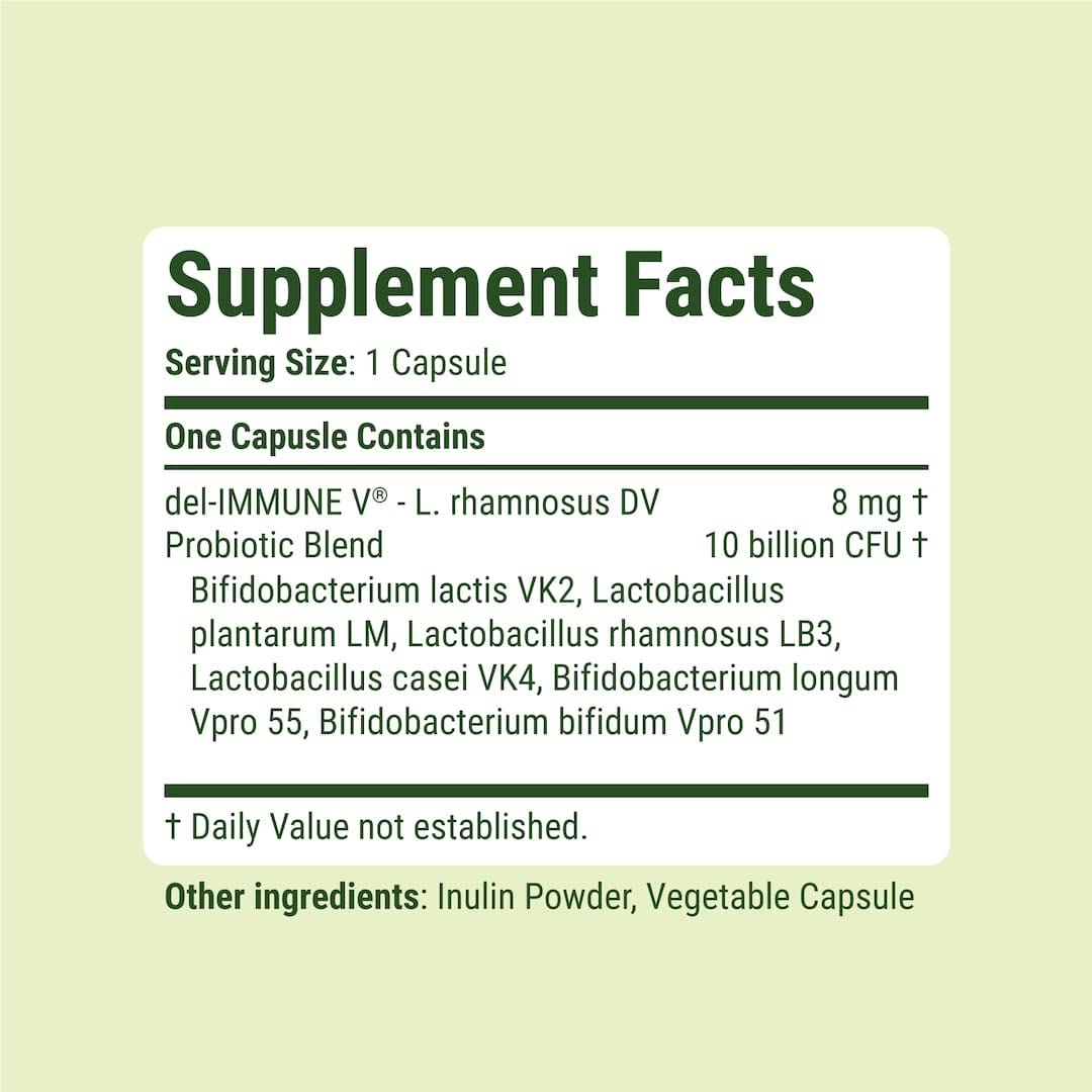 Del-Immune V® + Delpro Probiotic & Prebiotic Blend by Stellar Biotics - Promotes Optimal Gut Health, Digestion, Immune Support & Mood (120 Capsules) - PrimeBioHealth - canada supplements